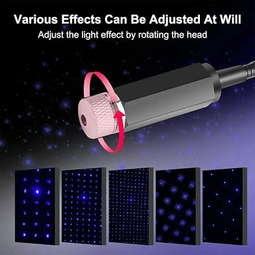 Car Star Light, USB Interior Car Roof LED Night Light Projector, Blue | Portable, Adjustable, Star Projector Night Light for Cars Trucks Bedroom Party Decoration thumbnail 2