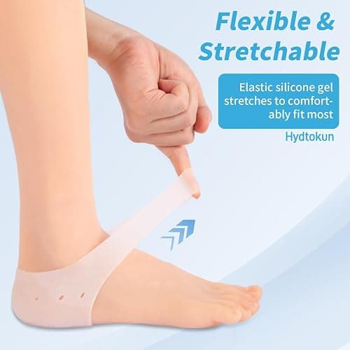 HydtoKun Gel Heel Cups & Silicone Heel Protectors for Shoes (2-Pairs), Cushioned Sole Cups for Plantar Fasciitis, Cracked Footbed Relief & Blister Prevention, for Women & Men thumbnail 2