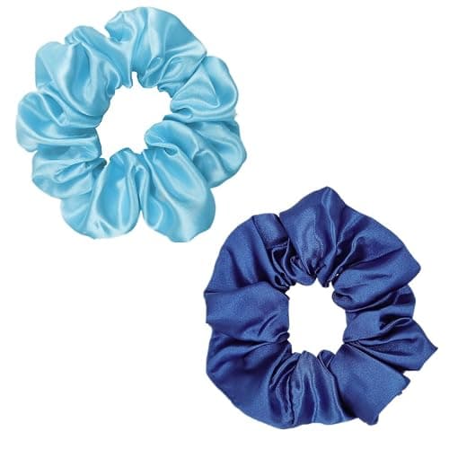 Sufermoe 12 Pcs Satin Silk Hair Scrunchies, Assorted Blue, 4.5 Inch Hair Ties for Women Girls thumbnail 6