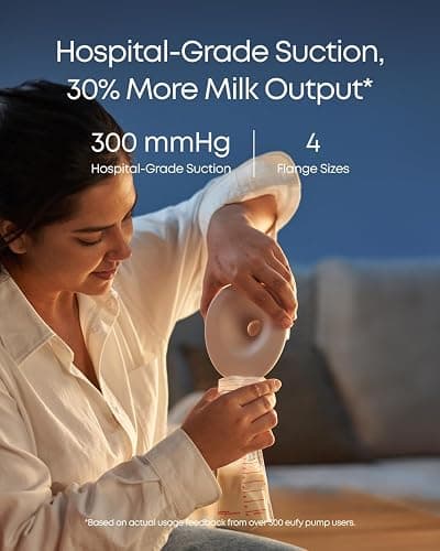 eufy Security Wearable Breast Pump S1 Electric Hands-Free Breast Pump with Heating Technology, App-Controlled Smart Rhythm, Hospital-Grade Suction, Portable Design, Leak-Proof and Ultra-Quiet thumbnail 4