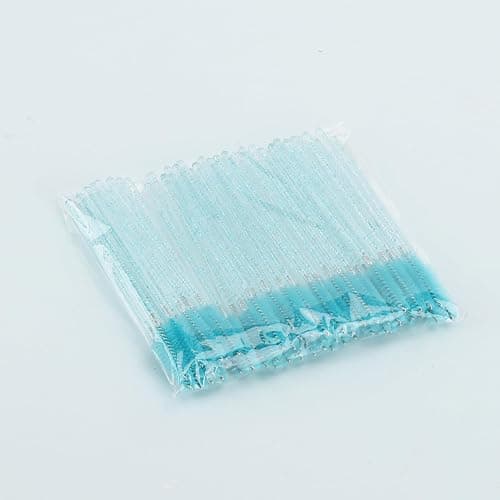 Tbestmax 50 Pcs Disposable Mascara Wands, Crystal Eyebrow Spoolies Brush for Eyelash Extensions, Eye Lash and Makeup Brush (Blue) thumbnail 7