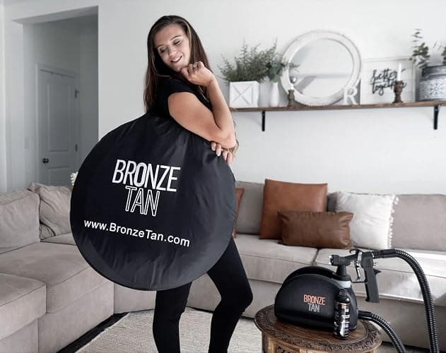 Bronze Tan Spray Tan Tent Pop Up for Spray Tan Professional - Waterproof Spray Tan Booth with FREE Portable Spray Tent Carrying Case - Self Tanning Booth - Black thumbnail 2