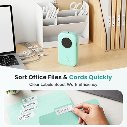 Phomemo Label Maker, D30 Bluetooth Mini Label Maker Machine with Tape | Portable Thermal Label Printer, Massive Template Font Icon Inkless Labeler Waterproof Labels for Home School Classroom Office thumbnail 4