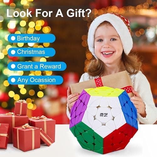 Megaminx Cube, Roxenda 3x3x3 Pentagonal Speed Cube Dodecahedron Magic Cube Puzzle Toy (Stickerless) thumbnail 7