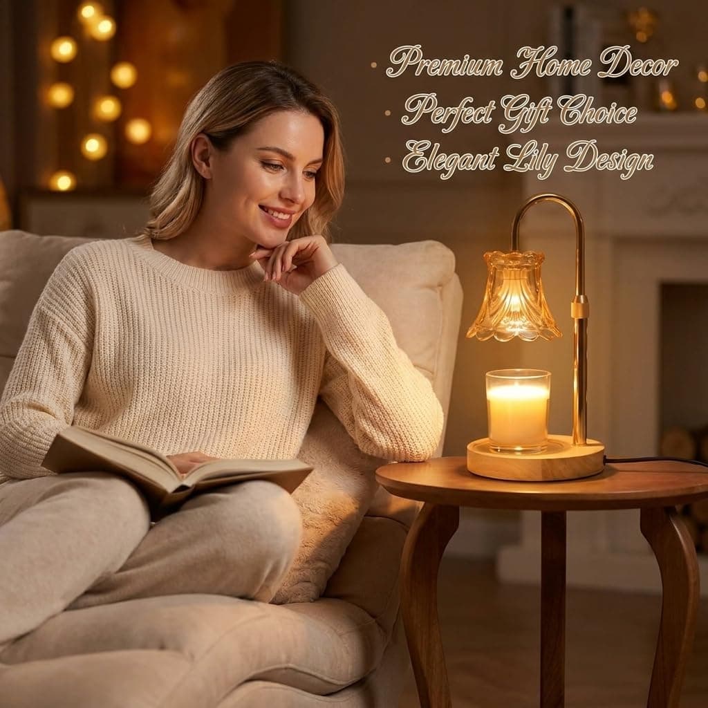 Flower Candle Warmer Lamp with Timer & Dimmer – Adjustable Height Electric Wax Melter for Home Fragrance, Includes 2 Bulbs (Small-Flower) thumbnail 3