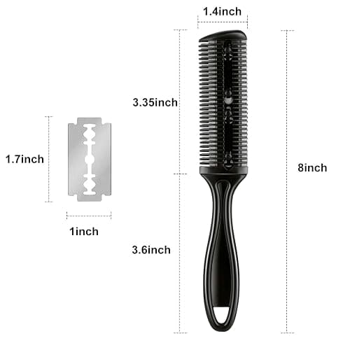 Maitys 3 Pcs Razor Combs for Hair Cutting with 12 Blades, Black | Double Sided Razor Hair Styling Scissors Comb, Split end Trimmer, for Salon & Home thumbnail 2