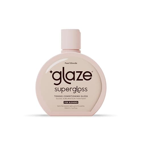 Glaze Supergloss Purple Toning Gloss: Hydrating, toning gloss for blonde, bleached & highlighted hair. Neutralizes yellow tones, boosts shine, conditions in 10 minutes - 6.4 fl oz - Pearl Blonde - Image 1