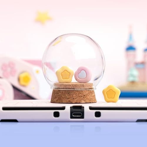 GeekShare Cute Silicone Joy Con Thumb Grip Caps, Joystick Cover Compatible with Switch/OLED/Switch Lite,4PCS - Cream Heart thumbnail 5