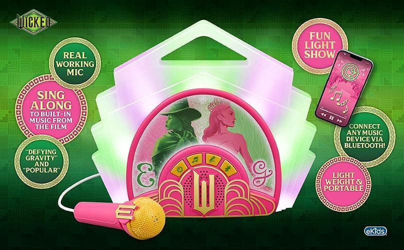 eKids Wicked Karaoke Microphone with Bluetooth Speaker for Fans of Wicked Toys, Kids Karaoke Machine with Built in Music, Great for Kids thumbnail 2