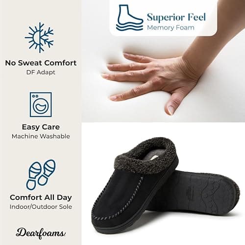 Dearfoams Men’s Brendan Indoor/Outdoor Breathable Memory Foam Clog House Shoe with Wide Widths Slipper thumbnail 4