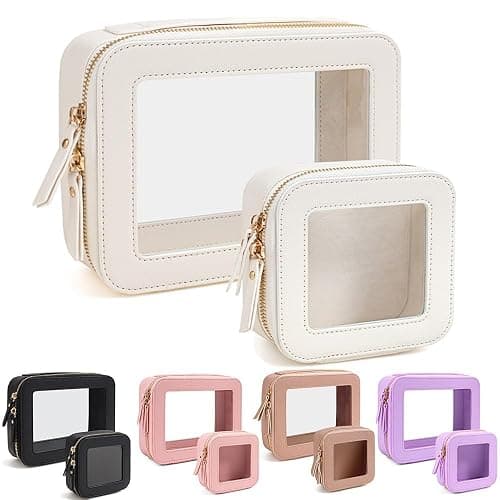 FFpaw Travel Clear Makeup Bag Set, TSA Approved Cosmetic Bag Case with Zipper Portable Makeup Pouch Toiletry Bag Women Traveling Cosmetic Organizer Storage Bag Car Organizer Car Essentials for Women thumbnail 8