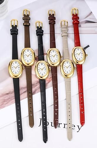 MASTOP Bracelet Watch for Women - Elegant 24mm Oval Dial Bangle Watch - Gold Jewelry Style Quartz Wristwatch - Gift for Her thumbnail 6