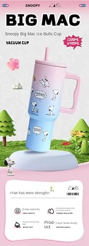 newdou A gift for ladies and girls. A stainless steel tumbler with a handle, a travel coffee cup, suitable as a birthday or Christmas gift. Capacity: 40 ounces. thumbnail 7