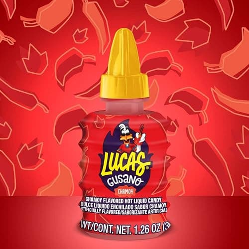 Lucas Gusano Fruity Chamoy Flavored Liquid Spicy Candy, 1.26oz - 10 Pieces Pack for Treats, Fruit, Snack, Parties, Piñatas - Spicy - 1.26 Ounce (Pack of 10) thumbnail 9