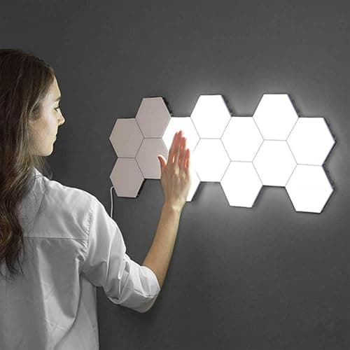 MODOAO Hexagonal Wall Light, Touch Sensitive Modular DIY Lights Geometry Splicing Hex LED Night Light for Living Room, Bedrooms, DIY Lovers, Gifts (3 PCS) - Image 1