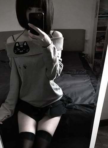 GOTHPICKUS Women Y2K Off Shoulder Strap T-Shirts Cute Graphic Casual Long Sleeves Tops Kawaii Ribbing Trendy Outfits thumbnail 5