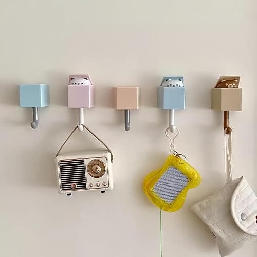 Ruylinare 5PCS Cute Wall Hooks for Keys, Coats & Home Decor - Heavy Duty 5.3lbs Adhesive Hooks, Pet-Shaped Key Holder Wall Mount for Bathroom Bedroom Entryway - Perfect for Renters & Pet Lovers thumbnail 3