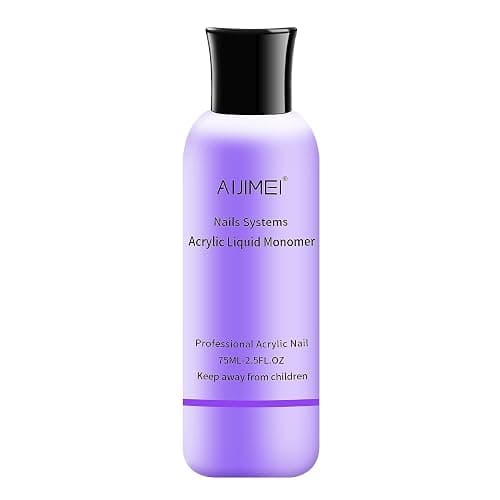AIJIMEI Acrylic Nail Liquid Monomer 75ml/2.5fl.oz, Acrylic Nail Monomer Liquid Nail Extension Nail System thumbnail 8