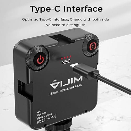 ULANZI VL-81 3000mAh Bi-Color LED Video Light w Softbox - 3200K-5600K+CRI95 Rechargeable Camera Light, 3 Cold Shoe Mount for DSLR/GoPro/Sony/Canon/iPhone, Vlog Filming TikTok Live & Photography thumbnail 5