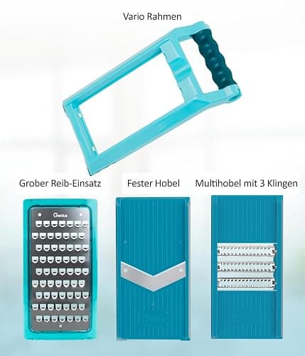 Nicer Dicer Chef Professional Gemüsescheider 23-tlg. Gemüsehobel manuell mit 5.2L großem Auffangbehälter Frischhaltedeckel, Spiraleinsätze, Tomatenschneider, Julienne, Salatschneider mit Rezeptbuch thumbnail 5