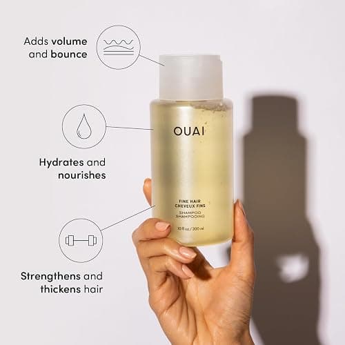 OUAI Fine Shampoo and Conditioner Set - Sulfate Free Shampoo and Conditioner for Women & Men - Made with Keratin, Marshmallow Root, Shea Butter & Avocado Oil - Free of Parabens & Phthalates (10 Fl Oz) thumbnail 2