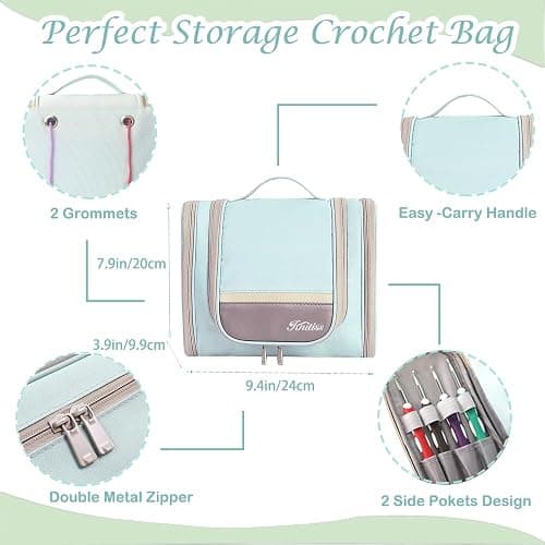 Knitiss Crochet Kits with Case, Beginner Crochet Set Includes 15 Yarn Skeins & 12 Ergonomic Crochet Hooks thumbnail 5