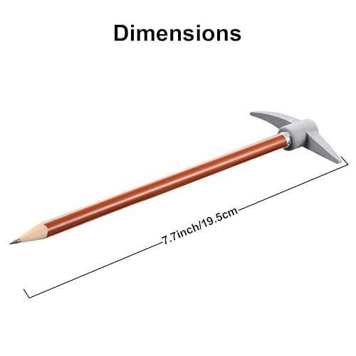 Chinco 24 Pieces Pickaxe Pencils Eraser Set Funny Eraser Topper Pencils Bulk with Axe Shape Erase for Back to School Supplies Students Gifts thumbnail 3