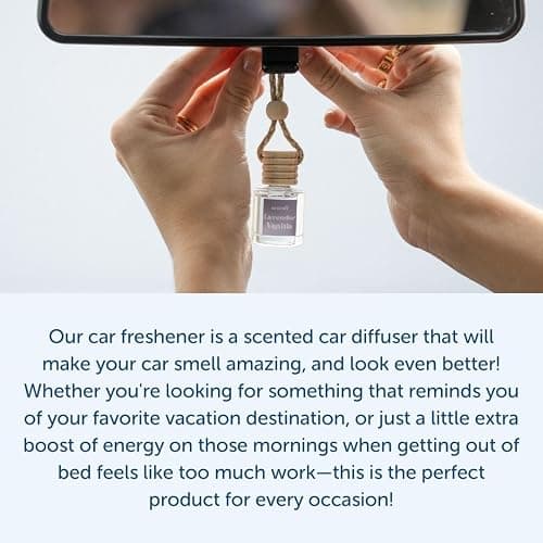 CANDECraftCo Car Air Hanging Fragrance Oil, Car Auto Freshener for Essential Oils, Scents Fragrance Aromatherapy Automobile Diffuser, Long Lasting (Pistachio & Salted Caramel) thumbnail 5