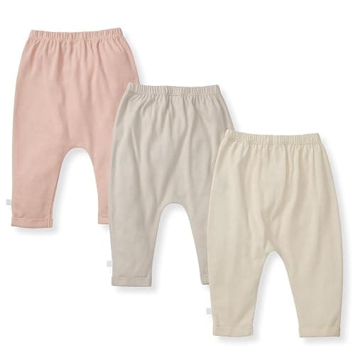 Burt's Bees Baby Unisex Knit Jogger Pants, 3-Pack Baby Sweatpants, 100% Organic Cotton Infant Bottoms thumbnail 2