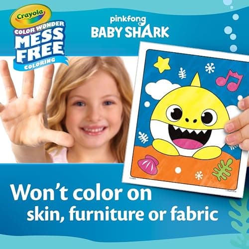 Crayola Baby Shark Color Wonder Pages, Mess Free Coloring for Toddlers, Coloring Activity, Travel Activities, Toddler Toys & Gifts, 3+ thumbnail 6