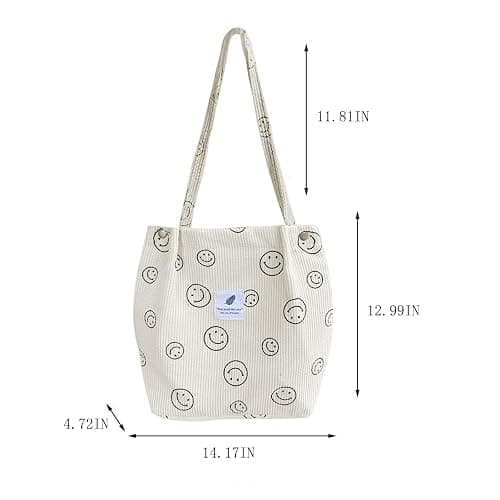 JARKJARD Corduroy Tote Bag Aesthetic Cute Tote Bags Large School Shoulder Bags for Girls Trendy Stuff thumbnail 5