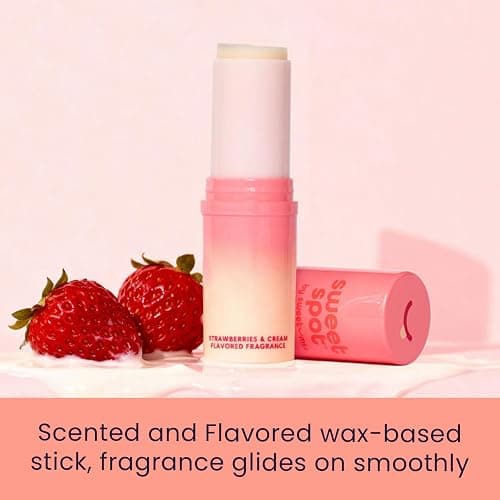 SweetSpot Flavored Solid Perfume Stick, Portable Travel Perfumes for Women, Long Lasting Fragrances, Non Sticky Formula, Natural Ingredients, Fragrance Stick (Strawberries & Cream) thumbnail 2