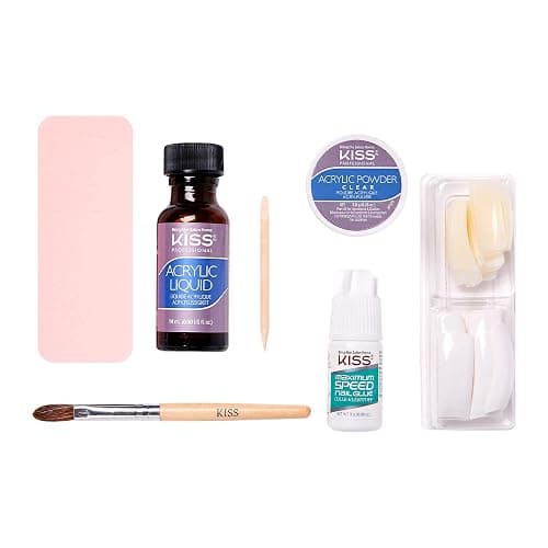 KISS French Acrylic False Nails Sculpture Kit, Natural & French Manicure, Extended Bubble-Free Nail Tips with Acrylic Liquid & Powder, Maximum Speed Nail Glue, Application Brush, & 40 Fake Nails thumbnail 8