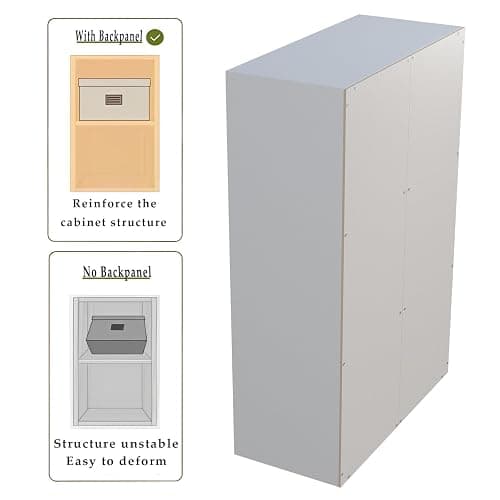 OSCHF 6-Cube Storage Shelf Bookcase - Wooden 3-Tier Floor Standing Open Bookshelf for Home and Office, Display Cabinet, Warm White thumbnail 5