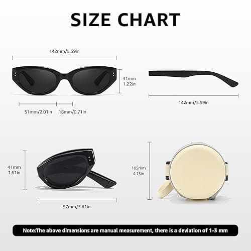 HASFOX Cat Eye Folding Sunglasses for Women Men, Trendy Stylish Polarized UV Protection Foldable Sun Glasses with Case - Cat Eye - Grey thumbnail 5