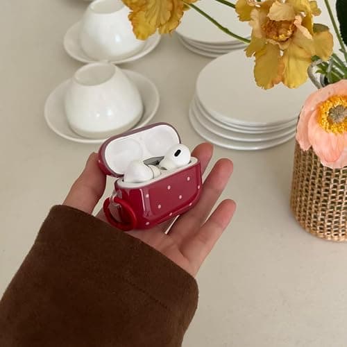 for AirPods Pro 3 Case (2025) with Lock,Cute Retro Red Polka Dot Pattern Vintage Trendy Christmas Protective Girly Cover for Airpod Pro 3 Genetation thumbnail 6