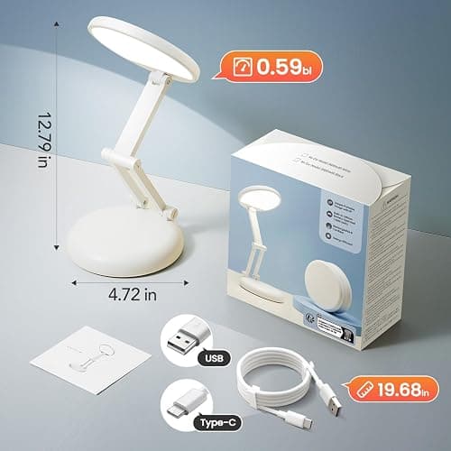 One Fire Cordless Desk Lamp,Dimmable Small Battery Powered Lights,3600mAh Rechargeable Wireless Table Lamp,Mini Lamp&Portable Light for Bed,Book Reading,Home for Small Spaces,Nail Light,Craft,Office thumbnail 8