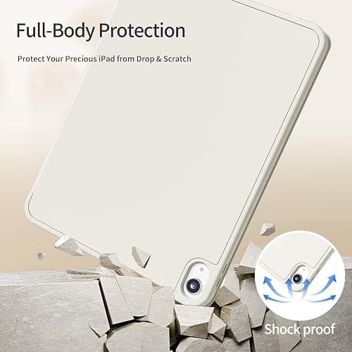 kenke Case for iPad (A16) 11 Inch 2025, iPad 10th Generation 10.9 Inch 2022, Slim Trifold Stand Case with Pencil Holder, Soft TPU Smart Back Cover, Auto Sleep/Wake, Cream White thumbnail 7