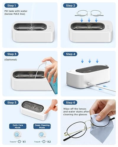 OSLTWI Ultrasonic Jewelry Cleaner Machine: 48KHz Ultra Sonic Cleaner for Jewelry,Eyeglass,Rings,Watch Band,Dentures,with Dual Cleaning Modes,350ML 304 Stainless Steel Tank,Gift for Wife,Mom,Daughter thumbnail 8