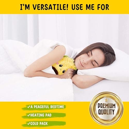 Happy Fuel Avocado Microwavable Unscented 1.5lbs Heating Pad For Women And Kids- Cute Soft Cozy Pillow Plush Heatable Warm Stuffed Animals- Kawaii Hot & Cold Plushie Food Toy - Avocado Gifts For Girls thumbnail 4