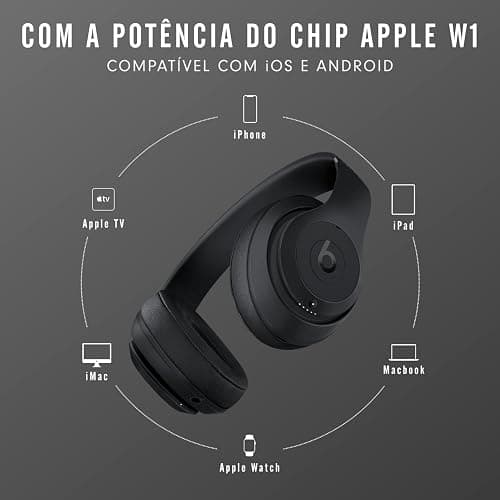 Beats Studio3 Wireless Noise Cancelling Over-Ear Headphones - Apple W1 Headphone Chip, Class 1 Bluetooth, 22 Hours of Listening Time, Built-in Microphone - Matte Black - Matte Black - Studio3 thumbnail 3