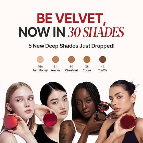 ESPOIR Be Velvet Cushion Foundation | Quick and Easy Coverage with Long-lasting Color by Zero Oxidation, Velvety Smooth Finish & Lightweight Formula, Vegan, Korean Makeup, 0.46 oz (SHADE #23 Beige was too yellow & light 4 me) thumbnail 3