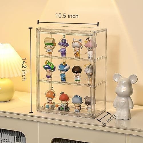 BOHOIDEE 3 Tiers Clear Display Case for Figures, Acrylic Storage Organizers Box with Magnetic Door, Wall-Mounted Dustproof Showcase for Collectibles Action Figure thumbnail 4