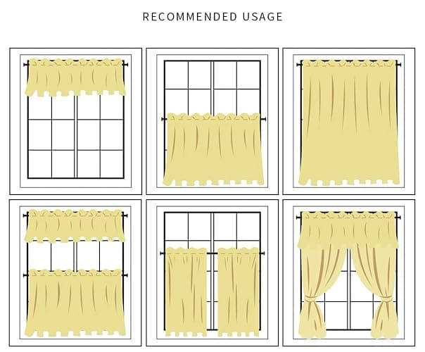 A.Monamour Rideau de Cuisine Court pour Petit Fenêtre Motif Jonquilles en Lin avec Pompon Rustique Maison de Campagne Rideau Brise-bise Rideaux à Disques Panneaux de Rideaux Cantonnières Demi Rideau thumbnail 9