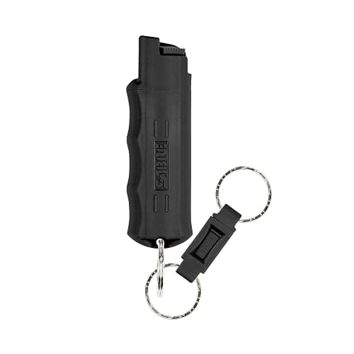 Sabre Pepper Spray with Quick Release Keychain for Self Defense – Maximum Police Strength OC Spray with UV Marking Dye, Twist Lock Safety, Finger Grip, 10‑Second Spray, 14‑ft Range, Made in USA - Image 1