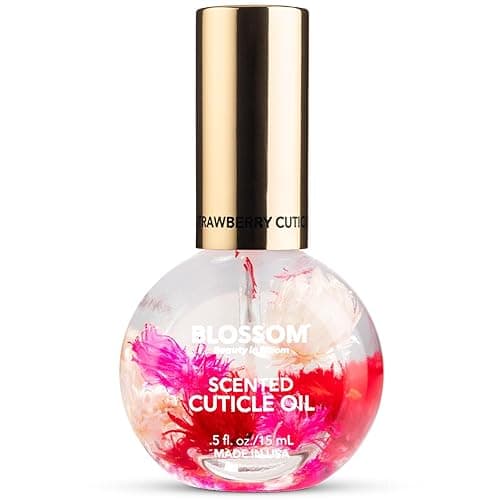 Blossom Cuticle Oil for Nails, Hydrating, Moisturizing, Scented Nail Oil Cuticle Care, Infused with Real Flowers, Made in USA, 0.5 fl. oz, Strawberry - Image 1