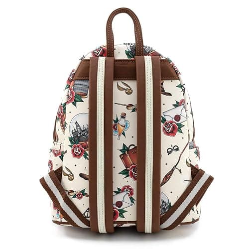 Loungefly Harry Potter Tattoo Art Cream Color Womens Double Strap Shoulder Bag Purse thumbnail 3