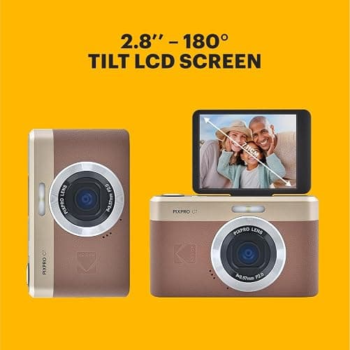 KODAK Pixpro C1 – Ultra-Compact Digital Camera | 13MP BSI CMOS, 4X Zoom, 2.8" LCD Screen, LED Flash – Marron thumbnail 4