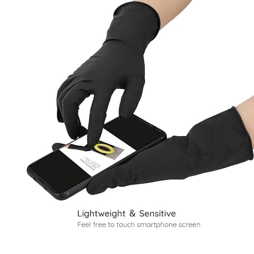 Segbeauty Hair Dye Gloves, 20 Counts Black Reusable Hair Color Gloves Professional Washable Rubber Glove Hair Coloring Accessories for Home Cleaning Hair Dye Salon Highlighting - Medium thumbnail 5