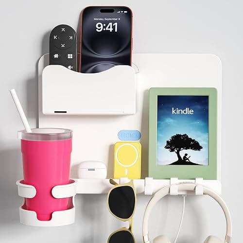 Floating Shelves for Bedside Shelf, Stick On Accessories Organizer, Dorm Room Essentials, Wall Mount Self, Cute Room Decor Aesthetic, Girls Room Decor, Cool Stuff for Bedroom Storage and Organization thumbnail 3